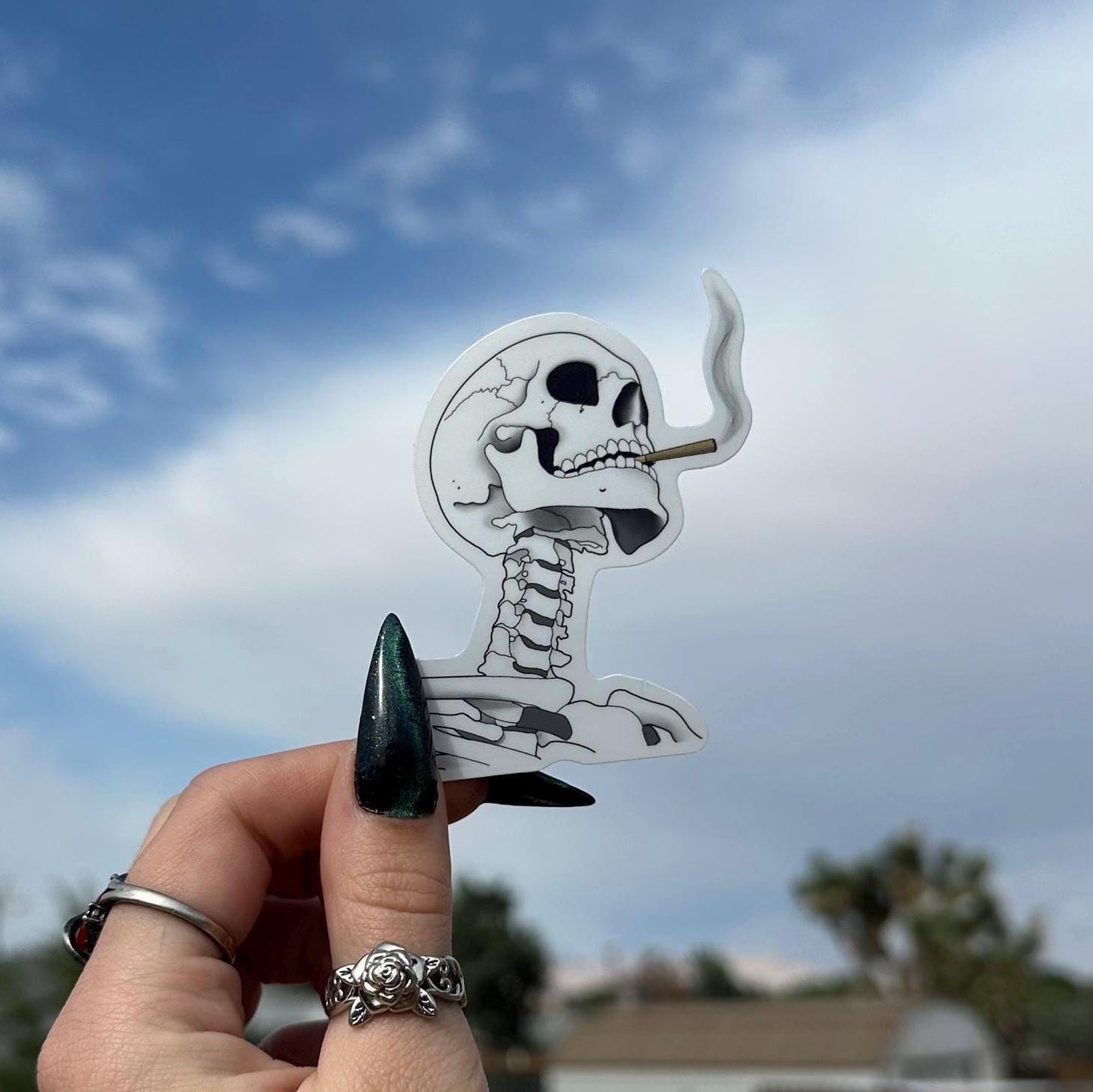 Skeleton Smoke Sticker